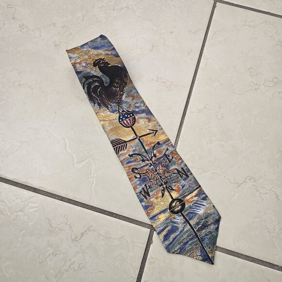 Tango By Max Raab Men's 100% Silk Tie American Series Rise And Shine Made in USA - Picture 1 of 9